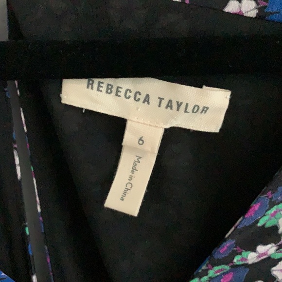 Rebecca Taylor Floral MIDI Dress with Flair Skirt - Picture 7 of 8